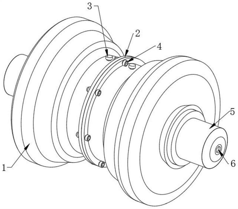 支重轮体固定在转轴的外壁上,销孔插接时在连接处存在缝隙,机器履带