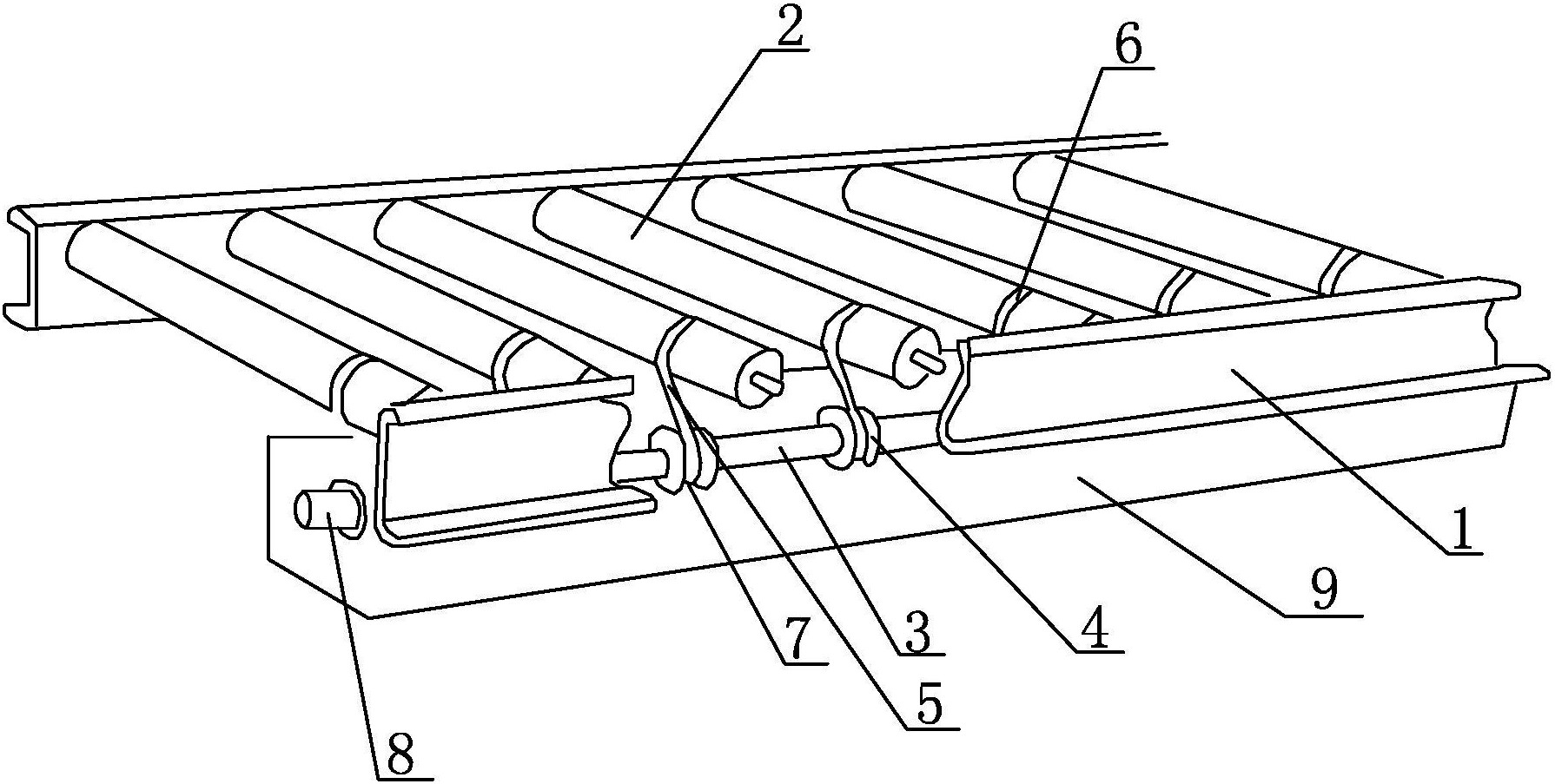 具体涉及一种塑料薄膜制袋机的传送装置,具有结构简单,便于维修的特点