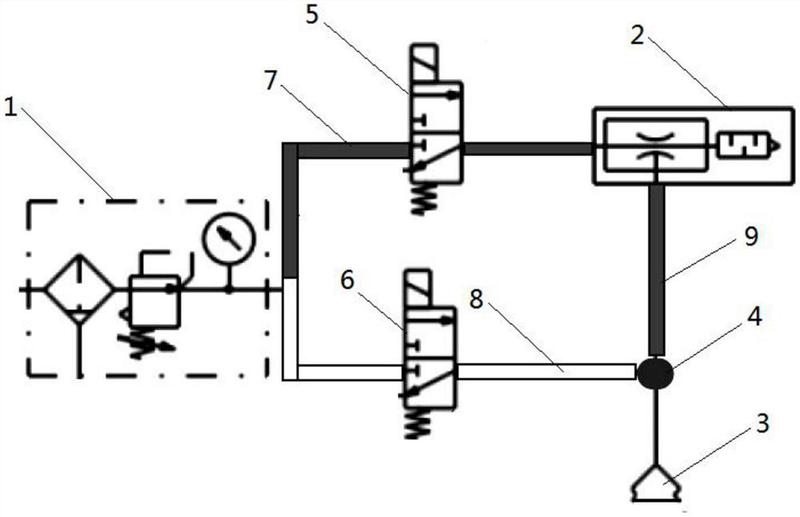 氣源系統分別通過第一氣路管道和第二氣路管道與所述真空發生器的