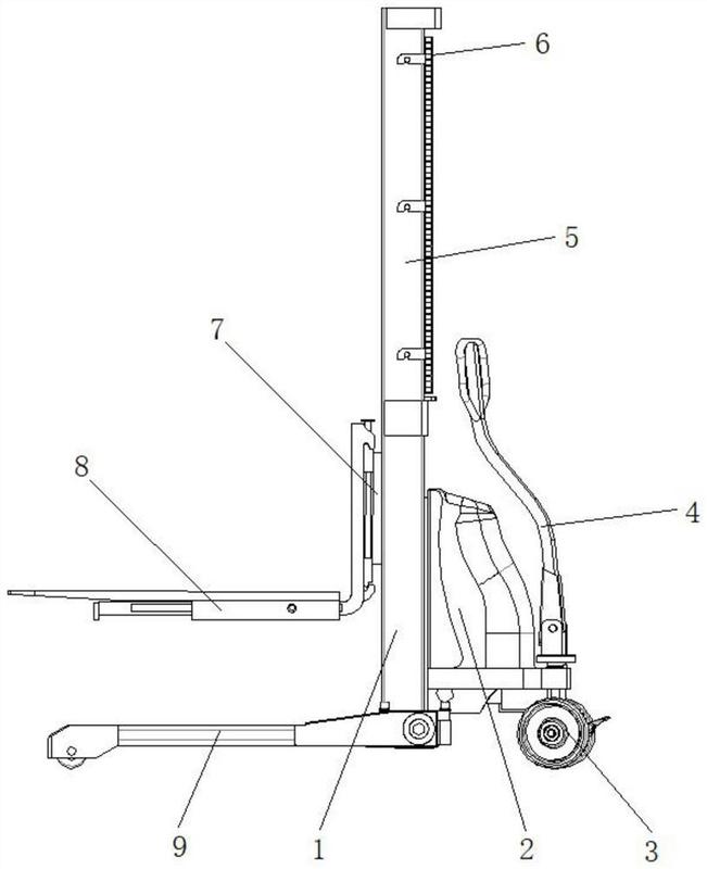 一种适配性强的半电动堆高车-爱企查