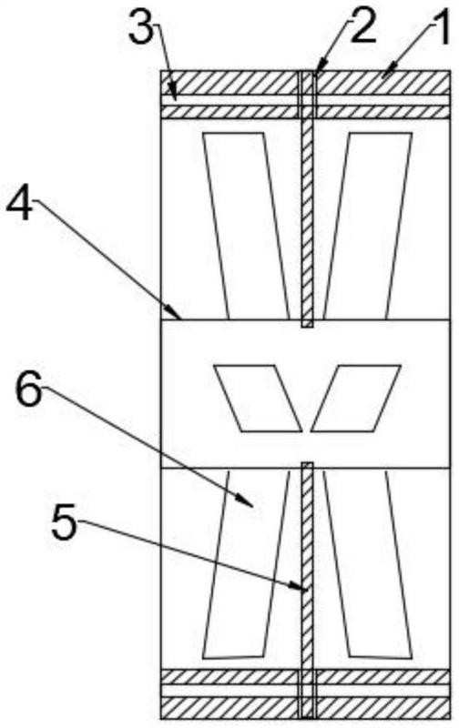 实用新型涉及一种汽轮机用隔板,包括:隔板体,所述隔板体为圆筒状结构
