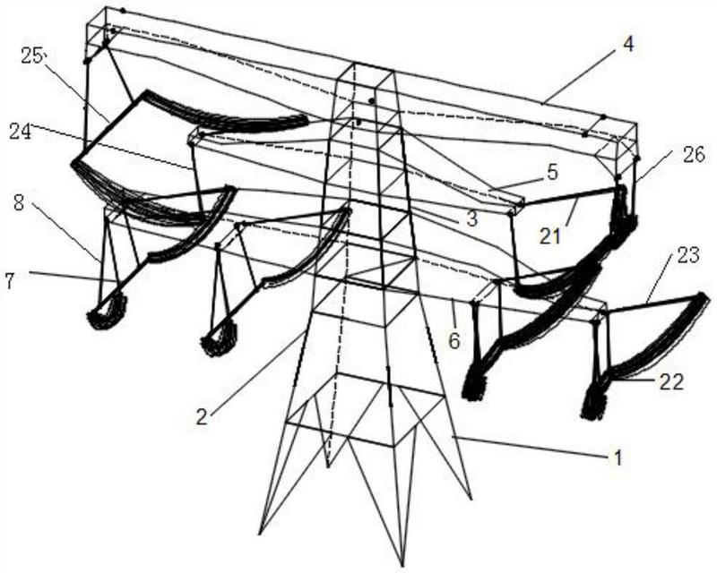一种三角排列的500kv双回路耐张钻越塔