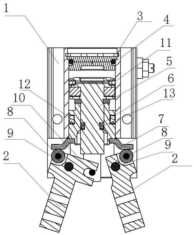 缸体内设有活塞杆,活塞杆的外侧套有导套,导套具有环状台阶止挡部