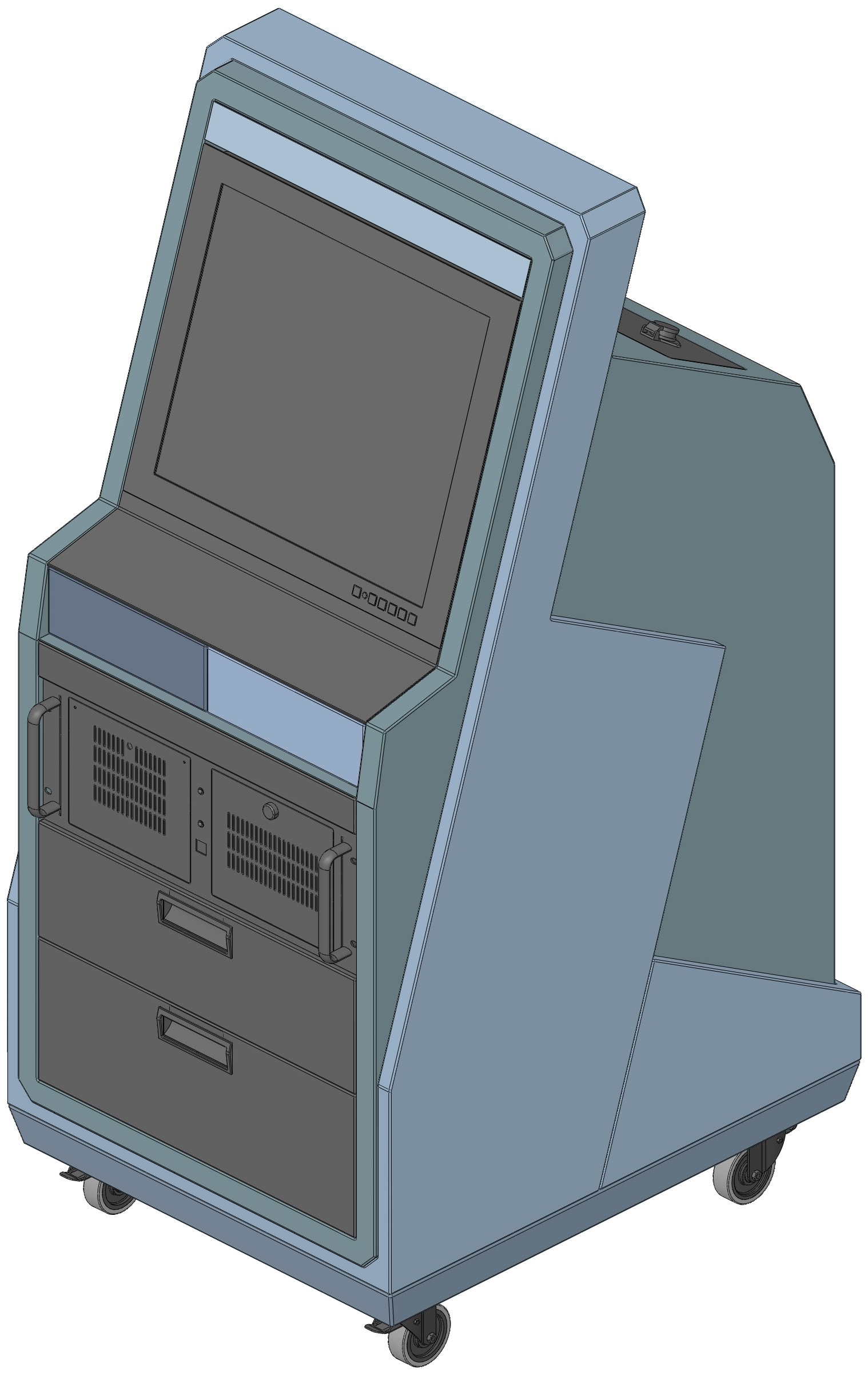 摘要附图摘要1.本外观设计产品的名称:测控机柜.2.