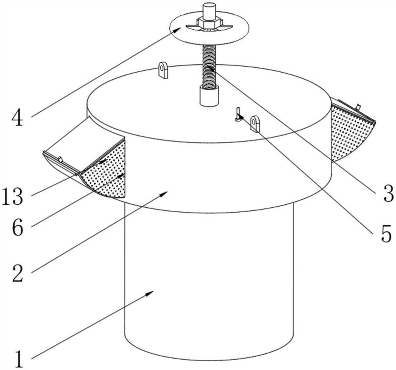 的船用菌型通风筒结构,具体涉及菌形通风筒技术领域,包括风筒,风帽