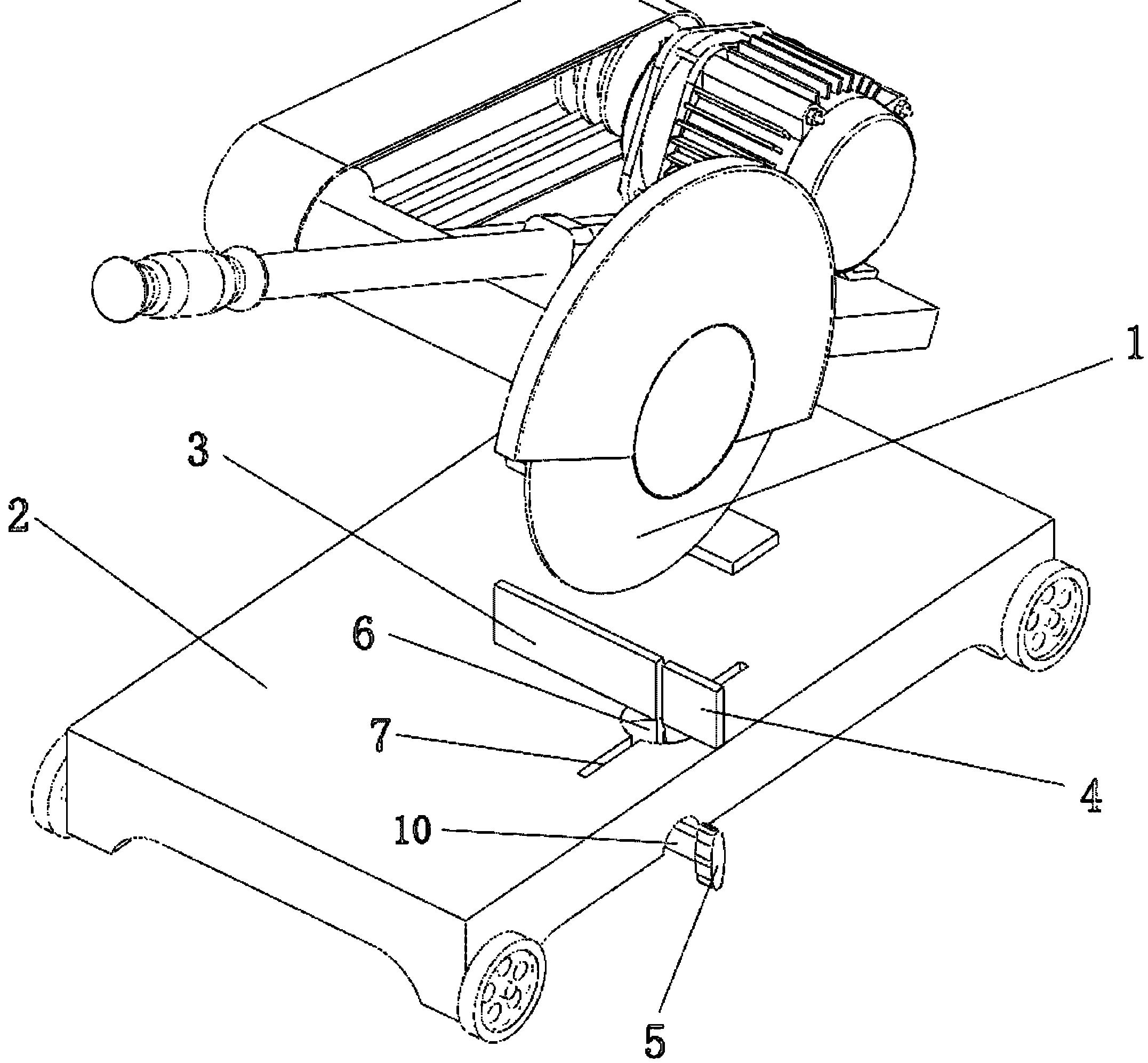 摘要附图摘要一种带双旋转挡板的金属切割机,属机械工具的一个技术