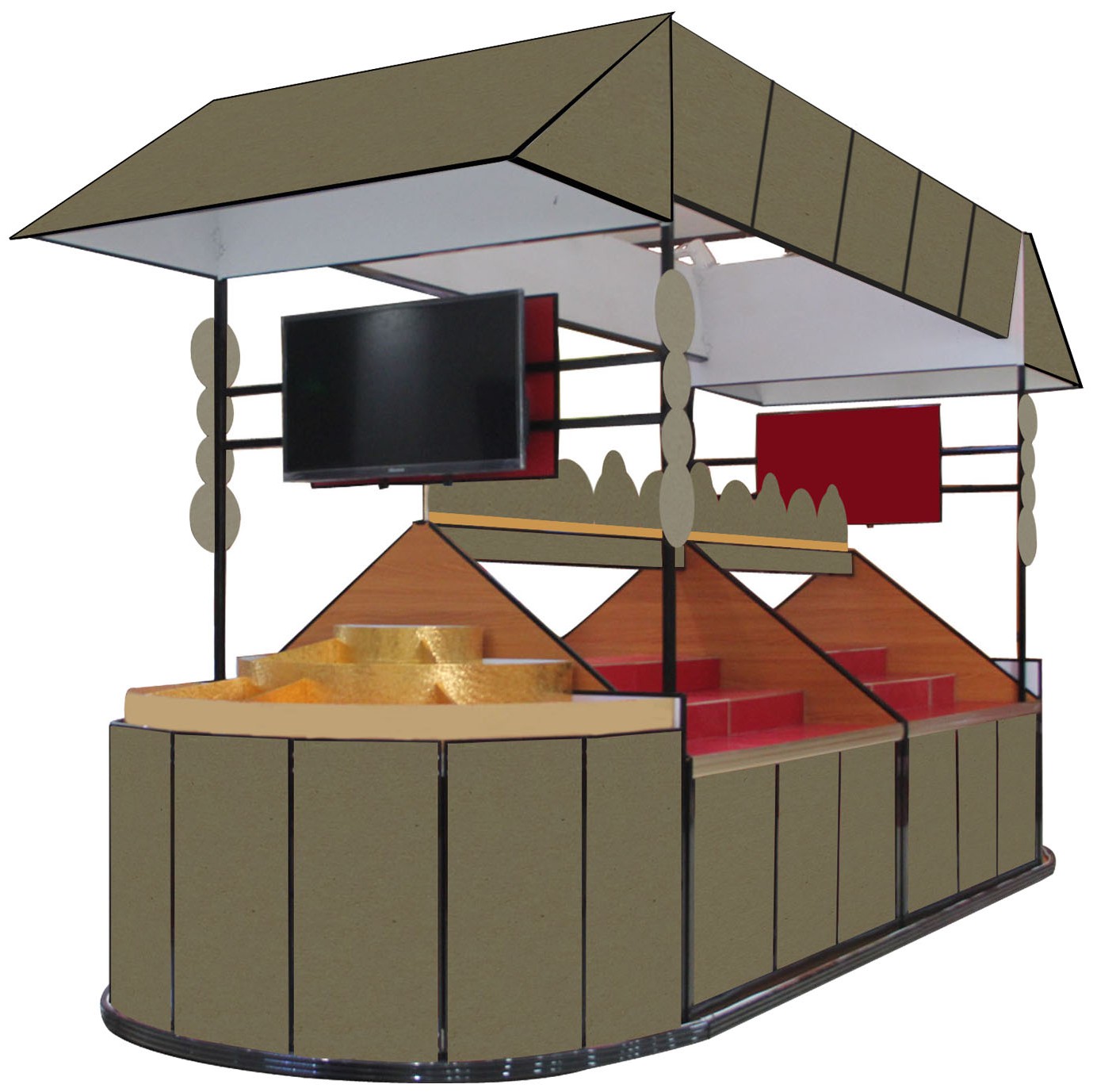 摘要附图摘要1.本外观设计产品的名称:食品展柜(1).2.