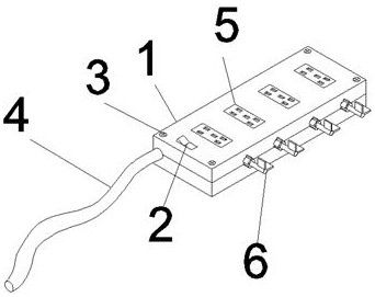 可转换插头,转换调节器,所述插排外壳为长方体结构,所述插排开关开设