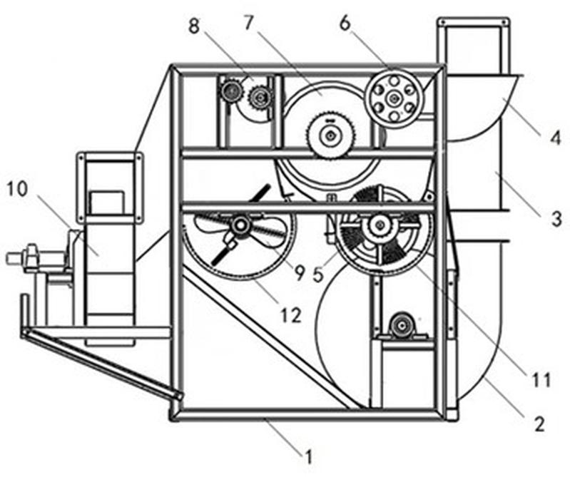 摘要附图摘要捡花清花机,涉及可棉花捡拾清杂技术领域,包括捡花装置