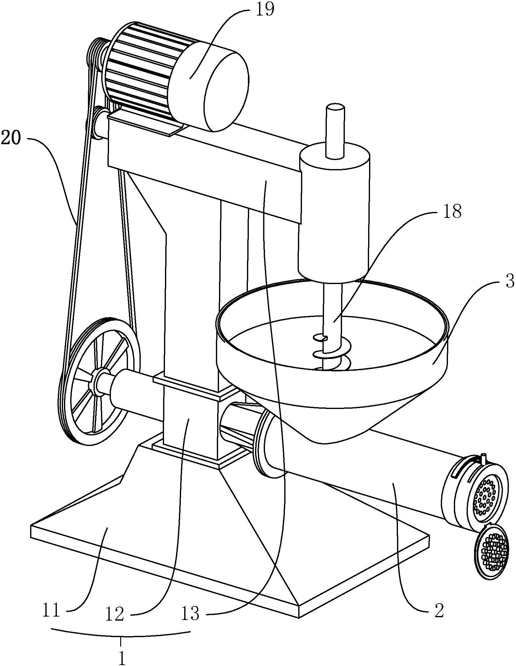 绞肉机结构示意图图片