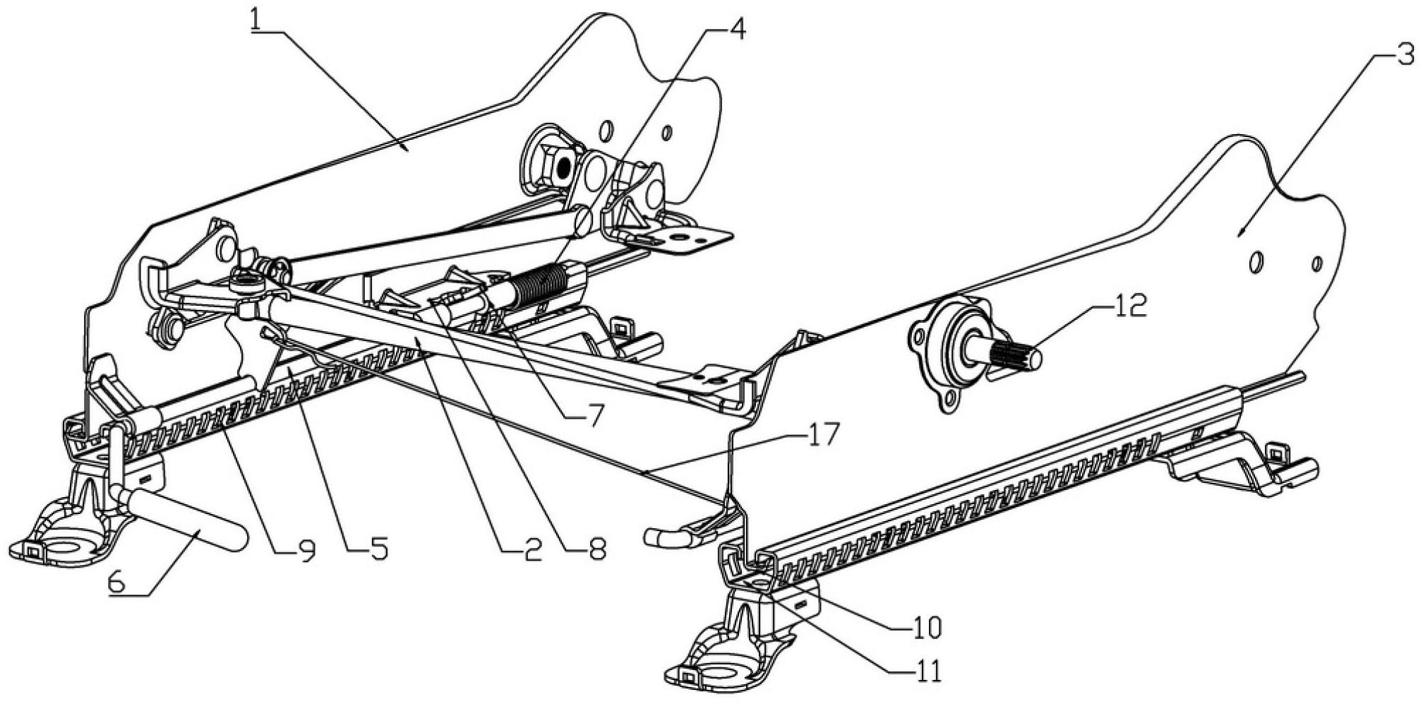 公开了一种多功能滑轨总成的结构示意图,包括滑轨本体和下滑道(11)