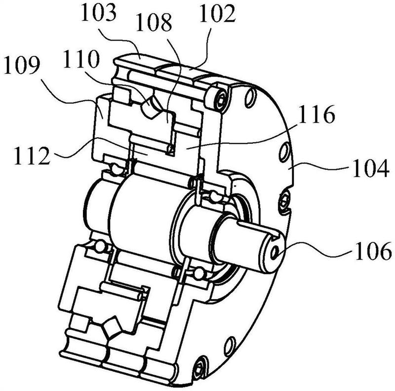 摘要附图摘要本申请公开一种双联齿传动机构,其包括第一内齿轮,第二内