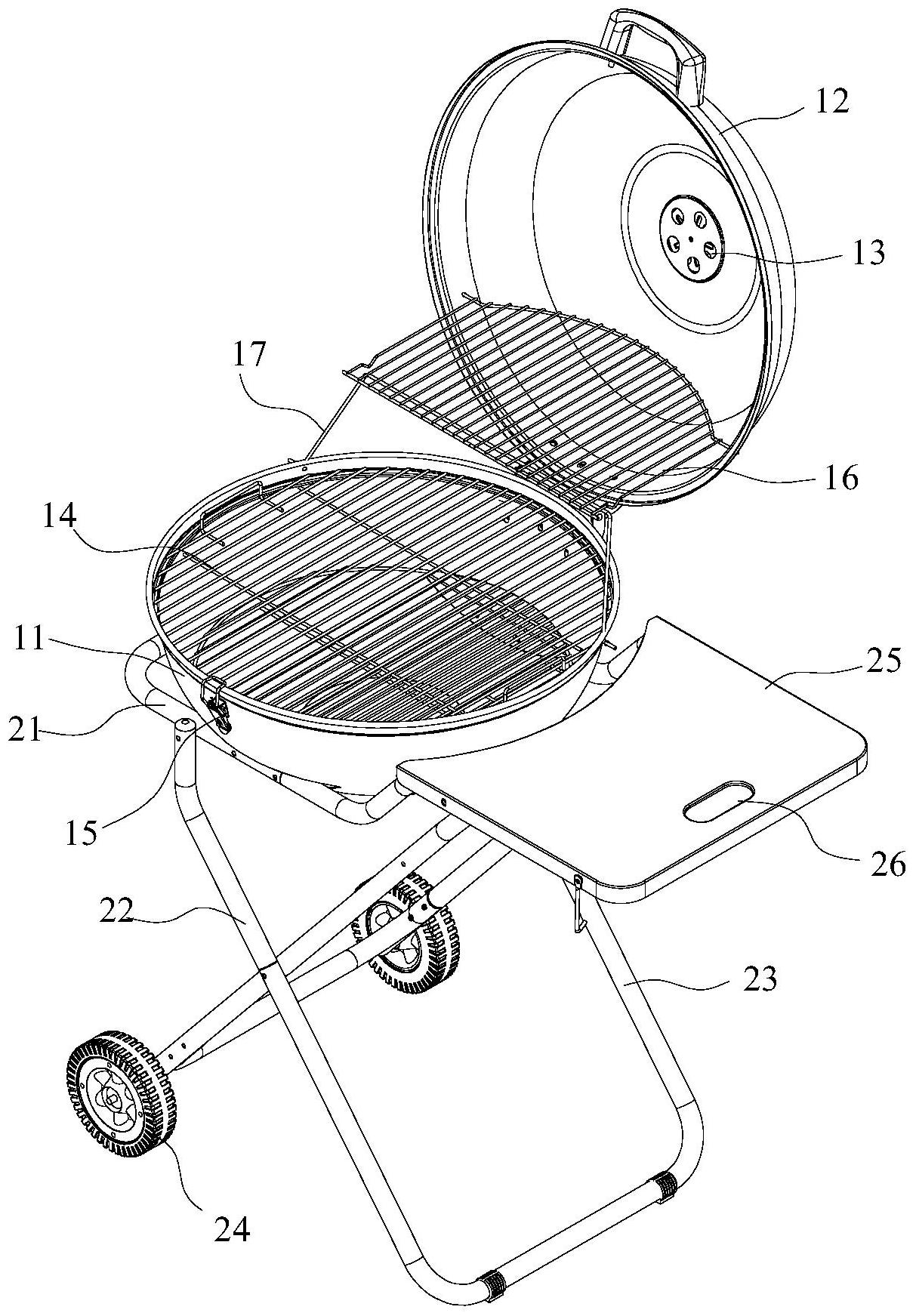摘要附图摘要本实用新型公开了一种烧烤炉,包括炉体