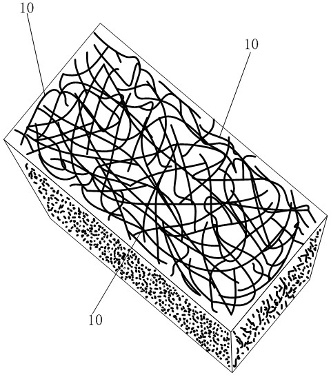 平铺成立体形状;所述多条植物纤维丝之间通过天然橡胶粘合成一体结构