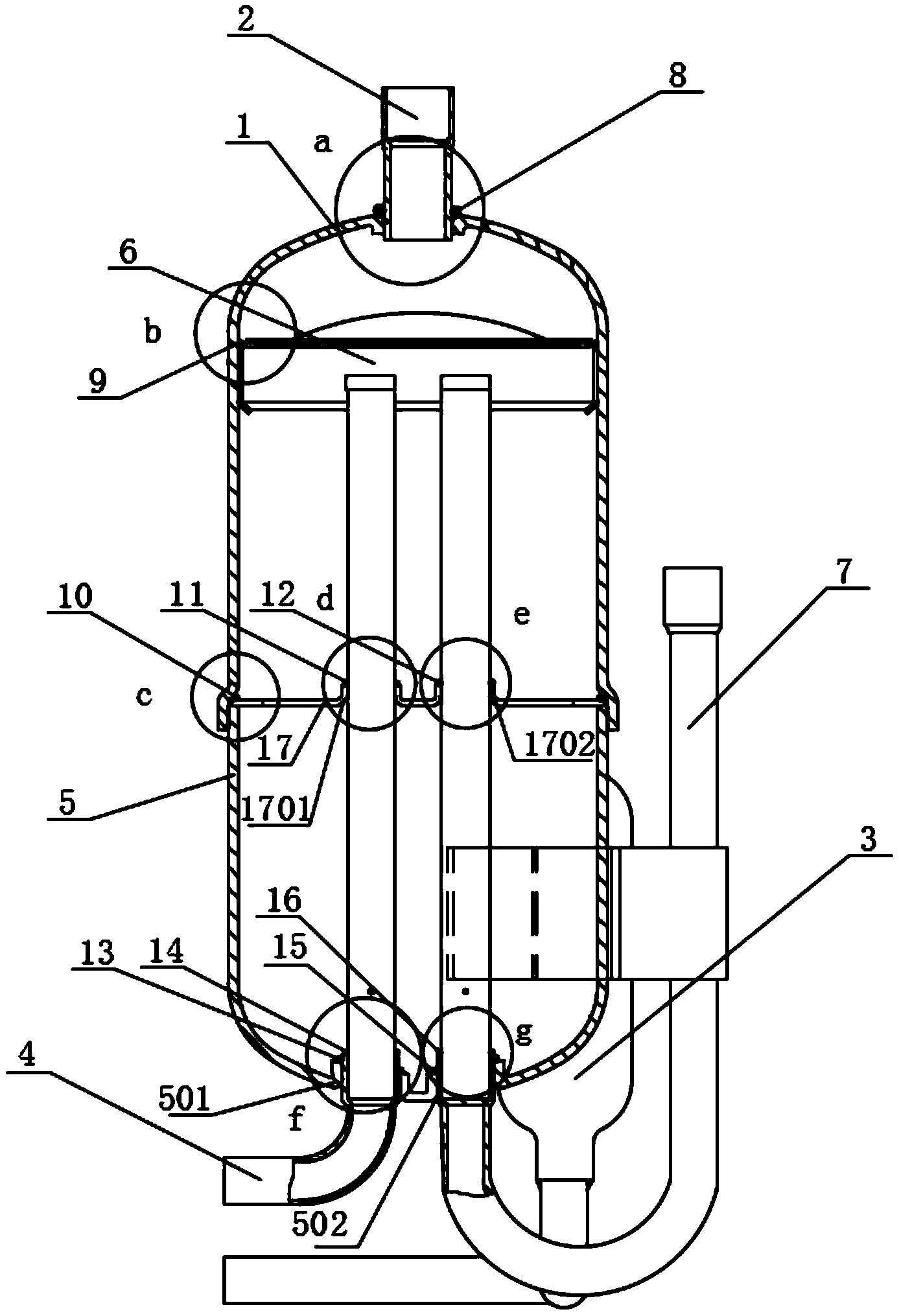 一种空调气液分离器焊接结构