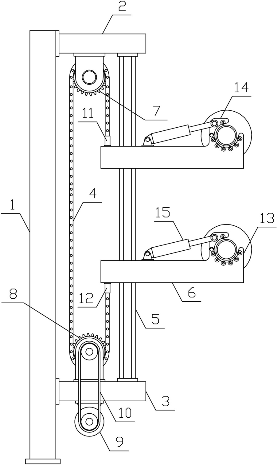 一种膜卷放置升降机构
