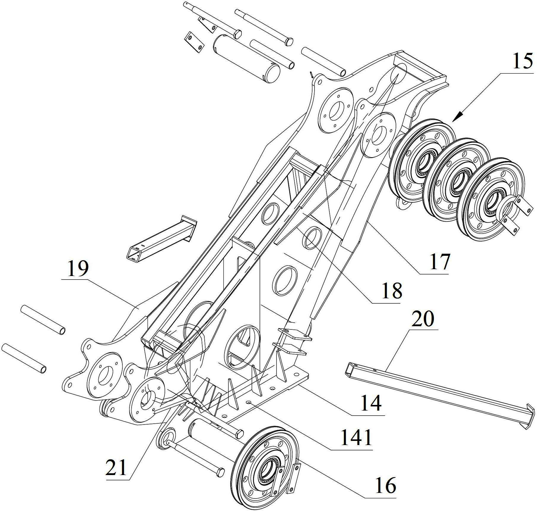 一种强夯机及其上节臂装置
