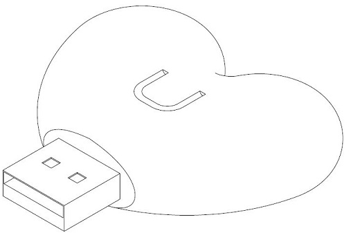 摘要附图摘要1.本外观设计产品的名称:u盘(心型);2.