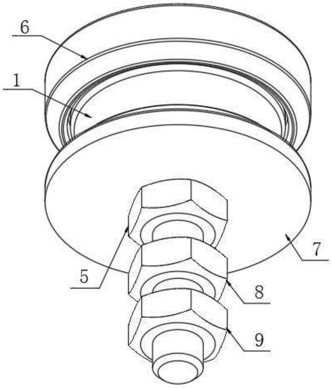 该一种加弹机用的上油旋导轮包括导丝轮和转轴,所