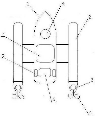 摘要附图摘要本发明涉及无人遥控测量技术领域,提供一种无舵自动走航