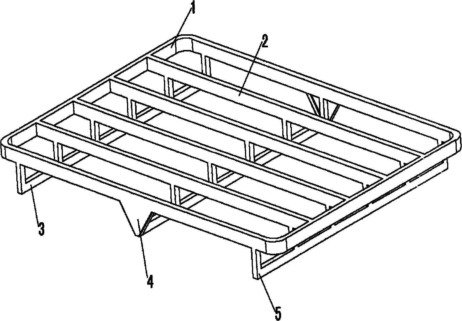 0和厚度为2mm的钢板,结构由托盘框,承物梁,支撑梁,支撑板和支撑柱组成