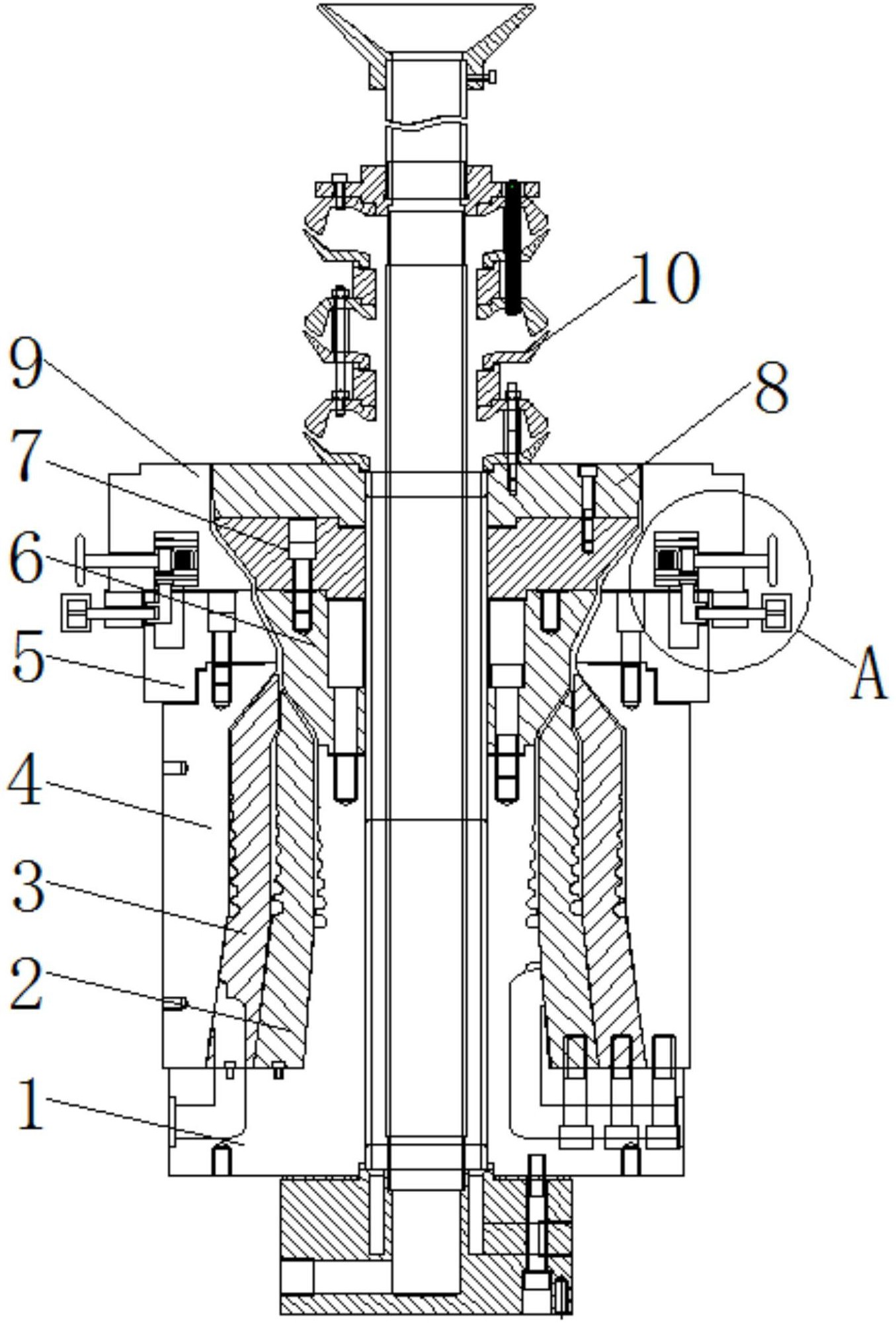 一种便于维修的吹膜机机组模头-爱企查