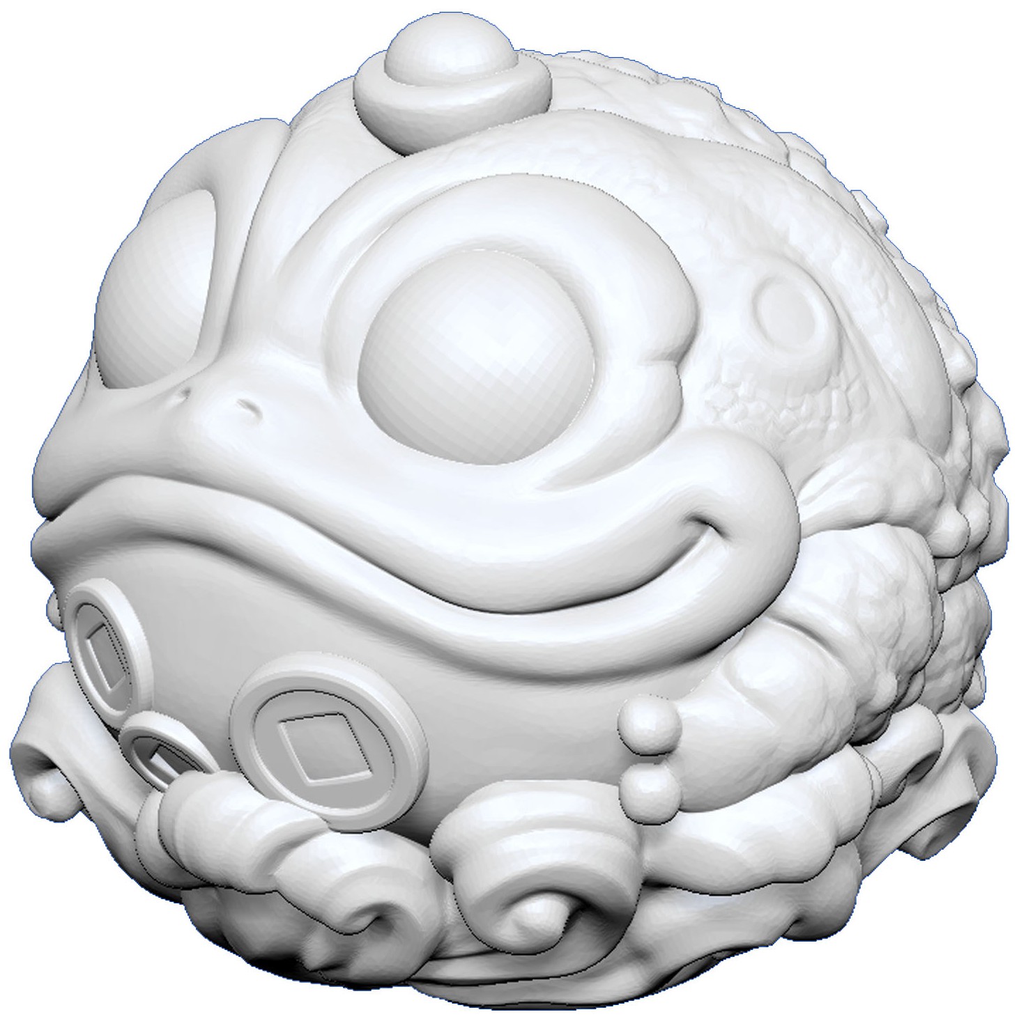 摘要附图摘要1.本外观设计产品的名称工艺品(金蟾吐钱).2.