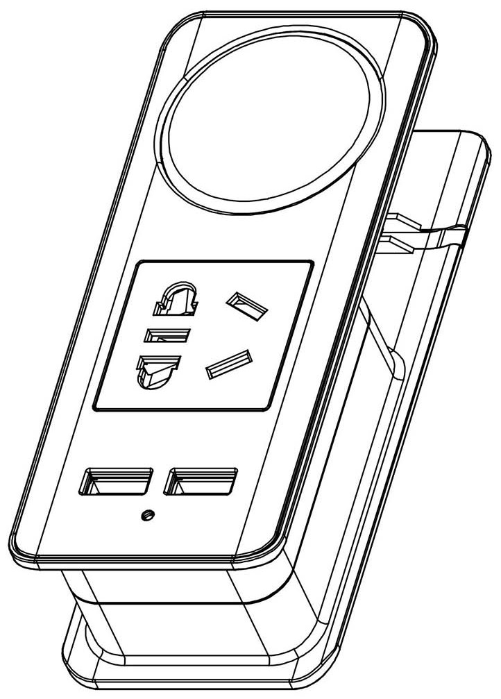 2本外观设计产品的用途:本外观设计产品用于电源插座及插头的转换