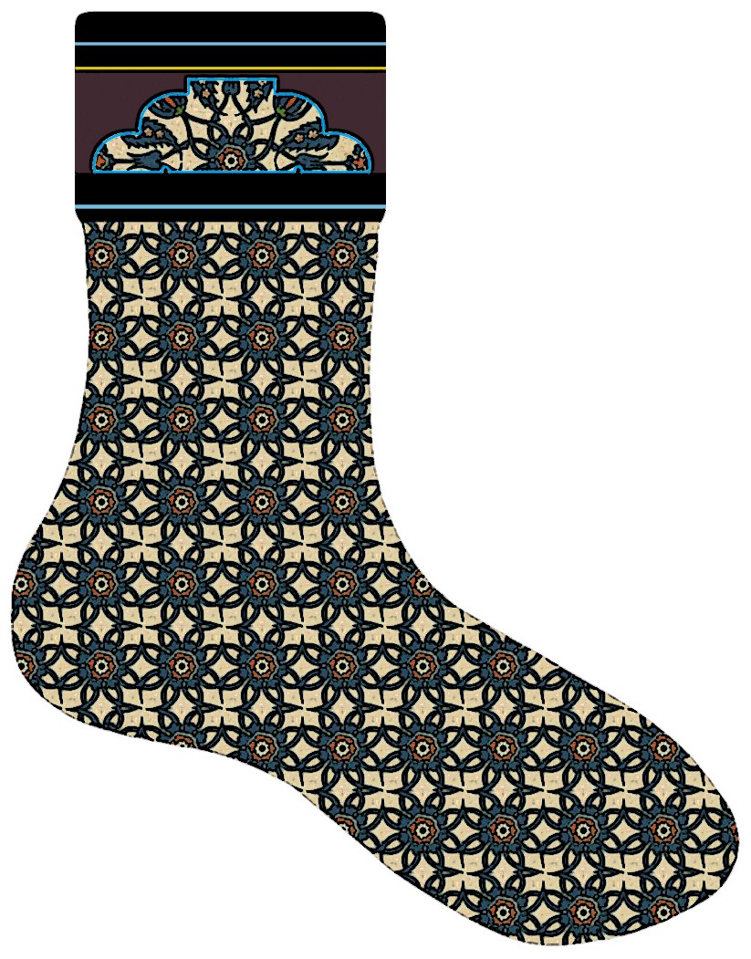 本外观设计产品的名称:袜子(花草间).2.