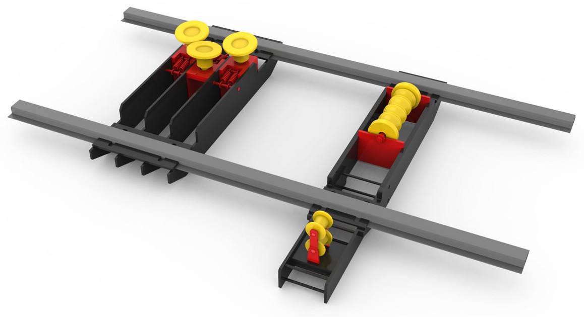 本外观设计产品的名称无极绳绞车道轨轮组.2.