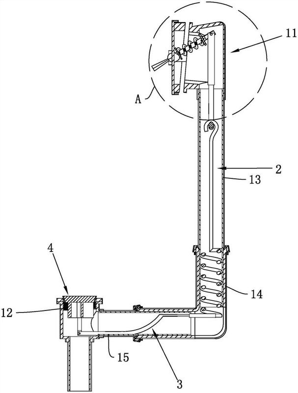 排水塞,撬动件和传动件;安装座设有下水口,下水口用于连通浴缸,排水塞