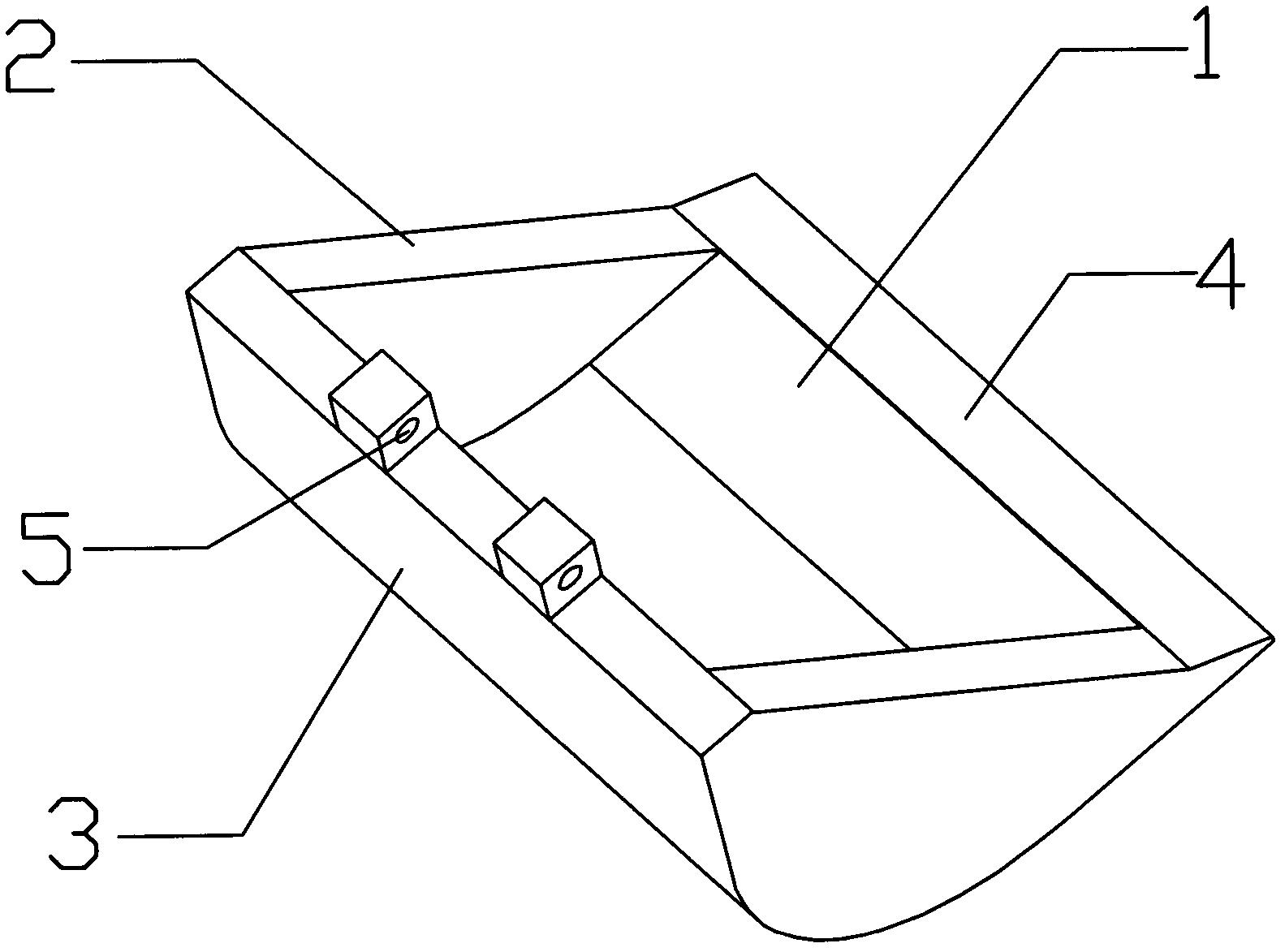 摘要附图摘要本发明涉及一种铲斗,包括底板,两侧板
