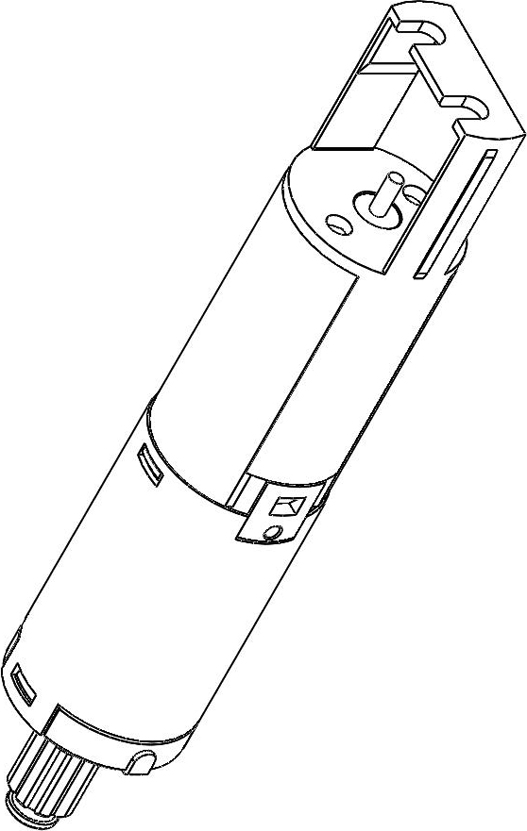 2.本外观设计产品的用途:带齿轮箱的电机,用在电动窗帘.