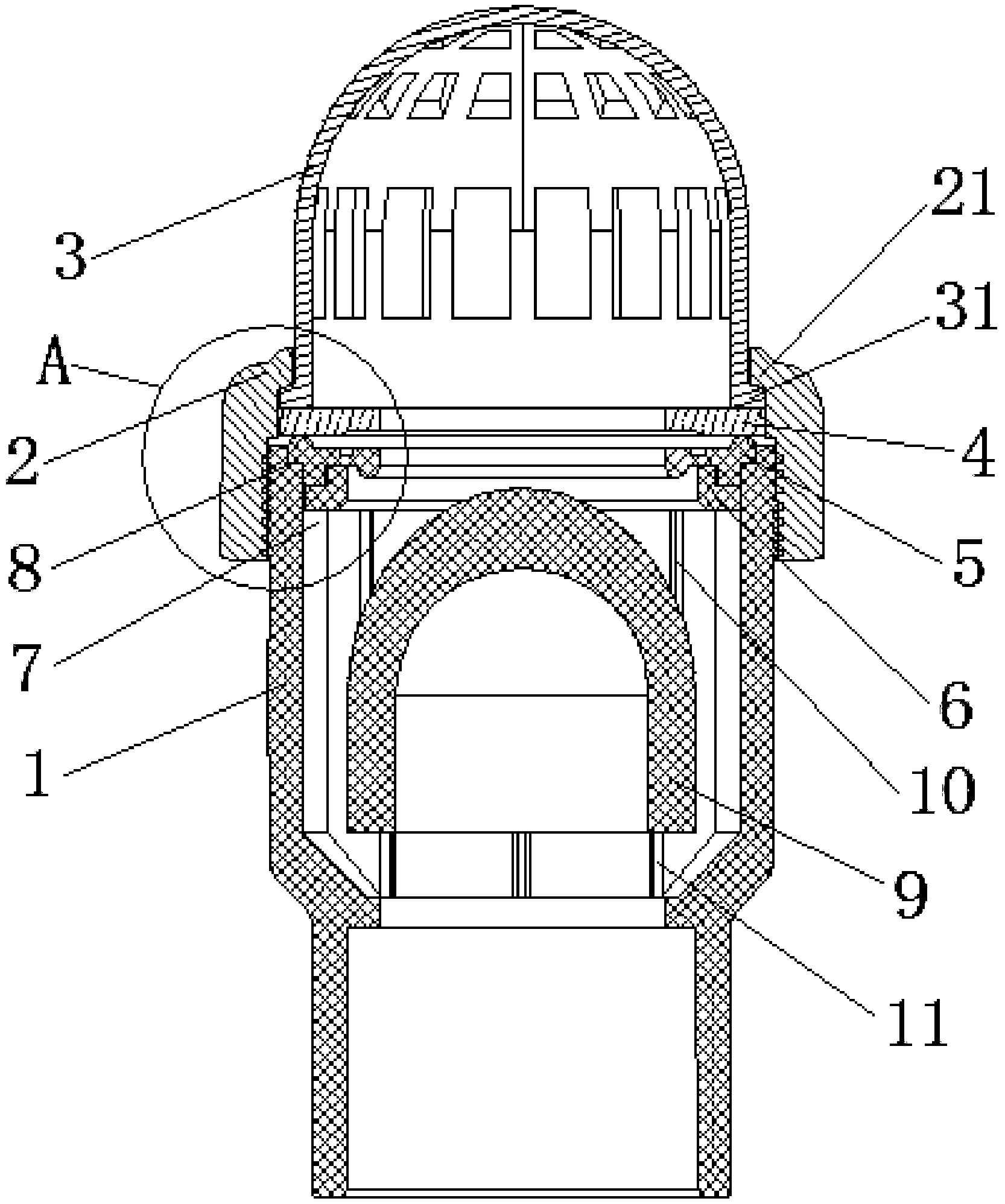 包括中空筒状腔体结构的底阀本体,底阀本体的上部与螺帽对应可拆连接