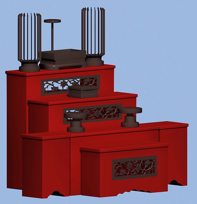 摘要附图摘要1.本外观设计产品的名称:祭坛(汉风).2.