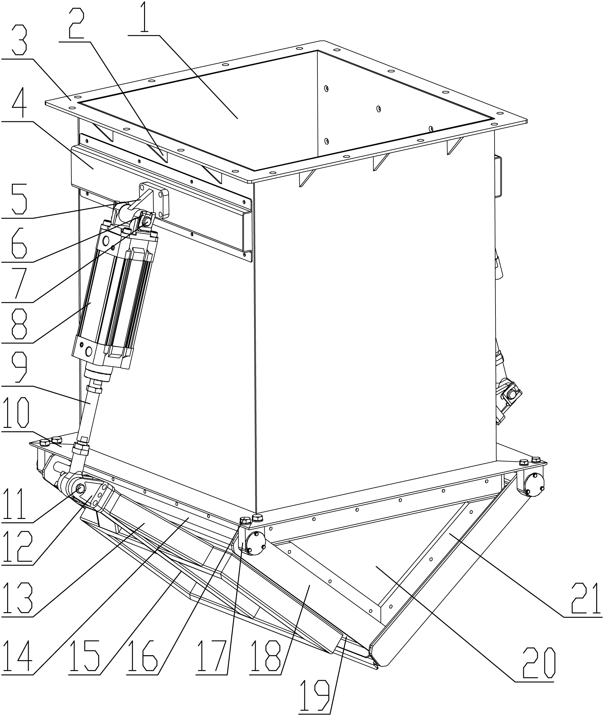 高含水量的泥沙下料料斗装置