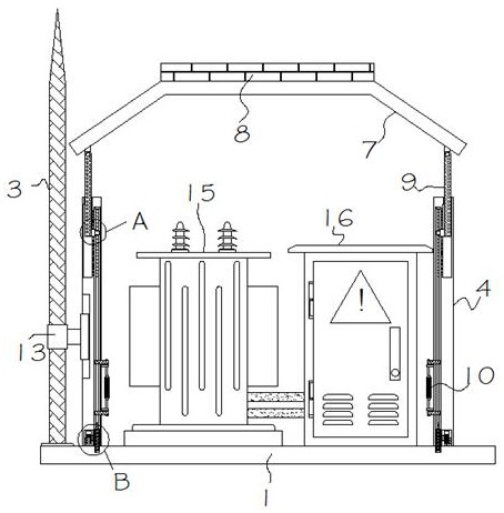 了一种防雷箱式变电站,包括安装基座,其呈长方体结构横向安装于地面
