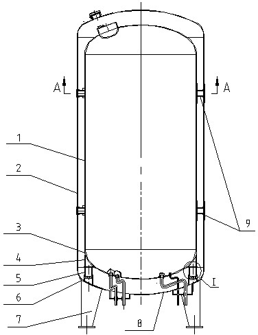 一种立式真空绝热深冷压力容器的内容器支撑