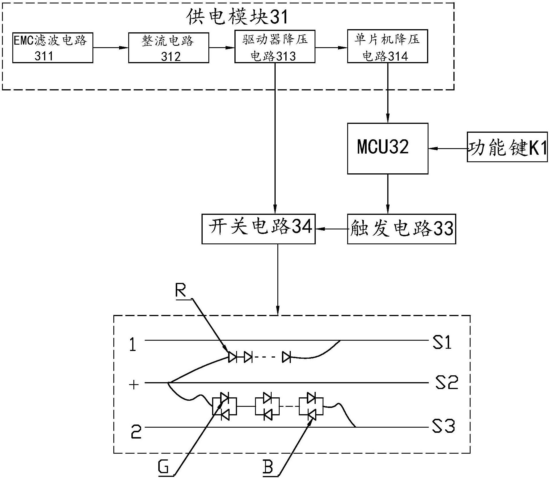 三线led灯带接线图解图片