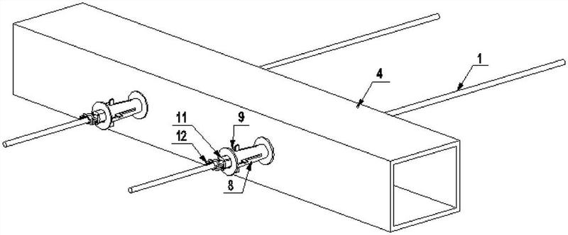 它包括千斤顶,平衡梁,钢丝绳,夹板,锚具,本实用新型所述光伏柔性支架