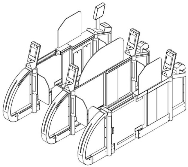 本外观设计产品的用途用于机场登机口,火车站,汽车站检票口等场所来对