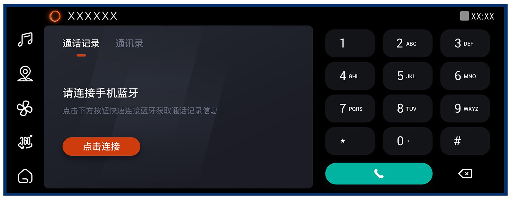 带通话功能图形用户界面的显示屏幕面板