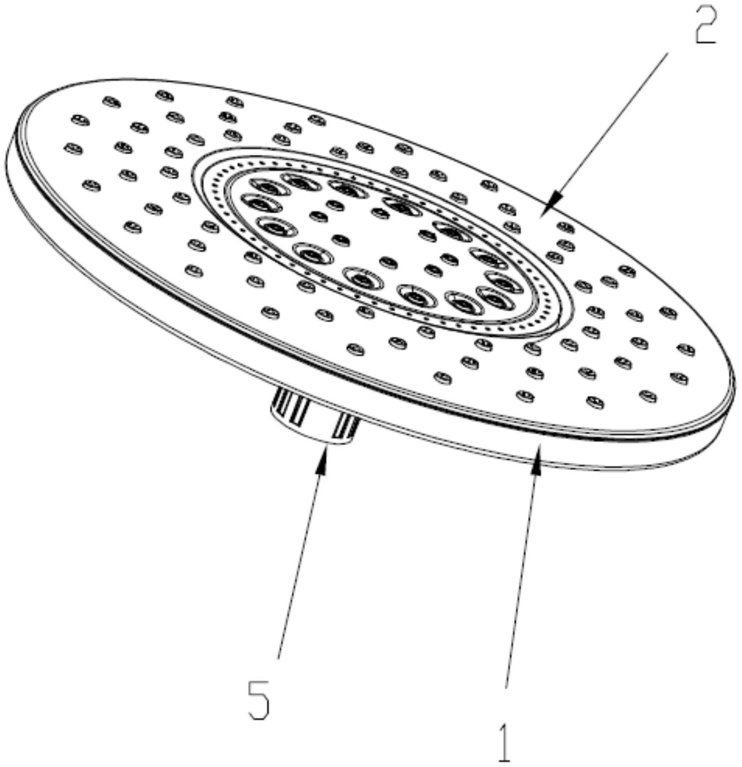 摘要附图摘要本实用新型涉及花洒结构技术领域,尤其涉及一种花洒,包括