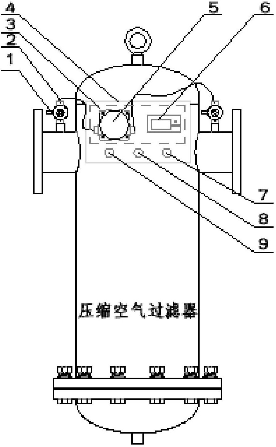 压缩空气过滤器滤芯使用寿命报警装置,它包括报警装置外壳及安装在