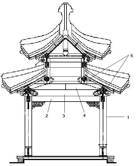 四角亭子顶部结构图片