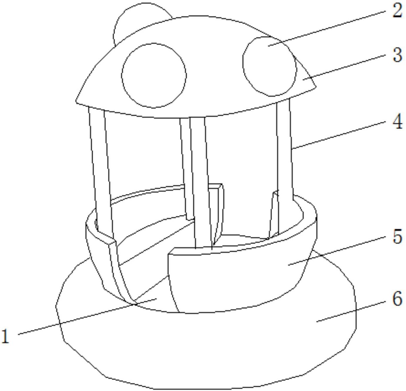 充气转盘,包括装饰动漫头像,气模顶棚,气模圈,卧式电动机,旋转架主体