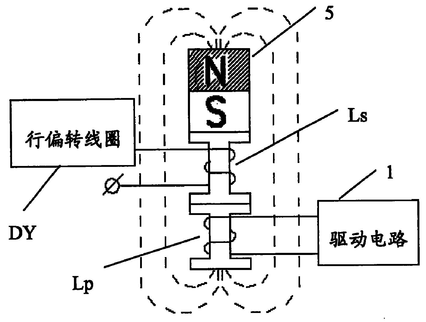 包括饱和电抗器ls,所述饱和电抗器ls与行偏转线圈dy回路串联,所述饱和