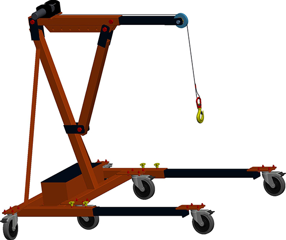 2.本外观设计产品的用途用于重物提升及提升后的短距离移动.