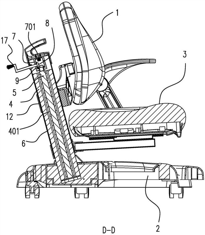 附图摘要本实用新型提供了一种升降椅背及座椅,涉及一种座椅的结构