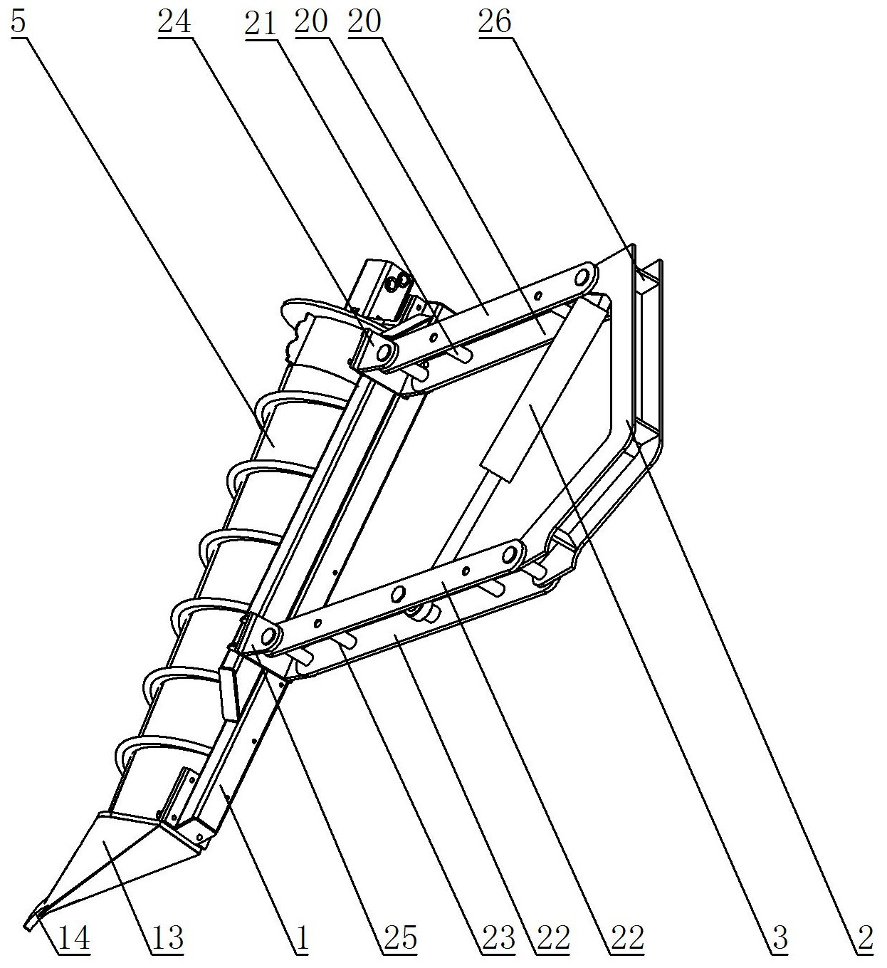 一种甘蔗收割机的倒扶装置-爱企查